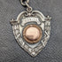 1920年頃 英国アンティーク 純銀(925シルバー)ダブルアルバートチェーン 52g 純銀エンブレムフォブ